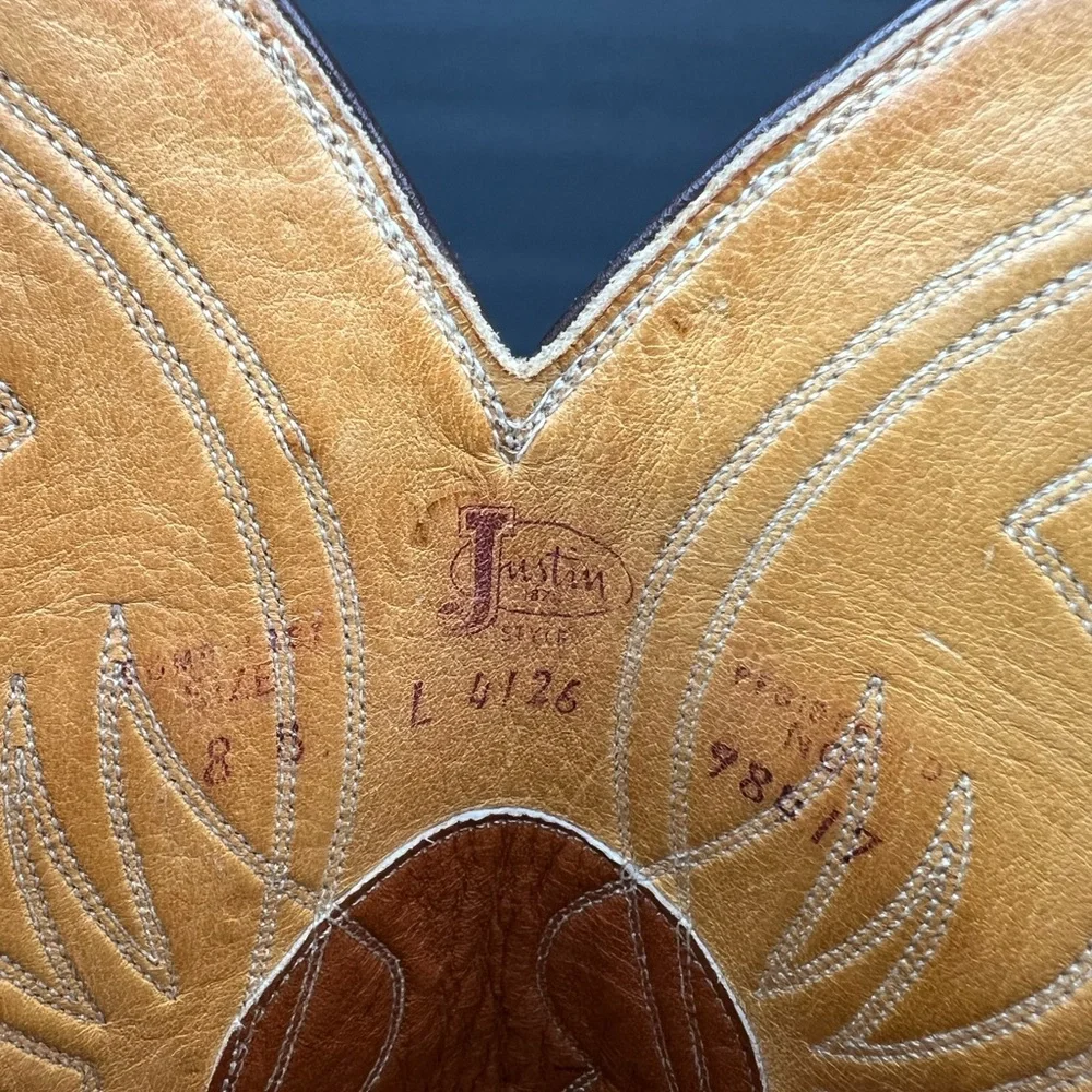 Justin Boots Tan Leather Western Ankle Booties